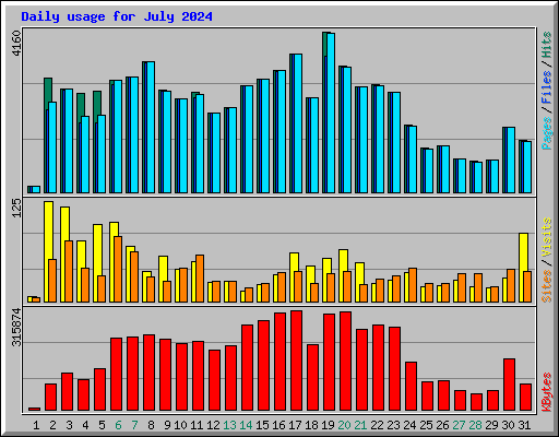 Daily usage for July 2024