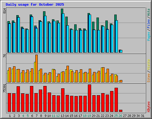 Daily usage for October 2025
