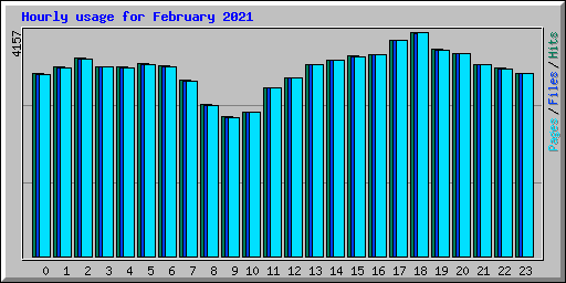 Hourly usage for February 2021