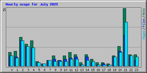 Hourly usage for July 2025